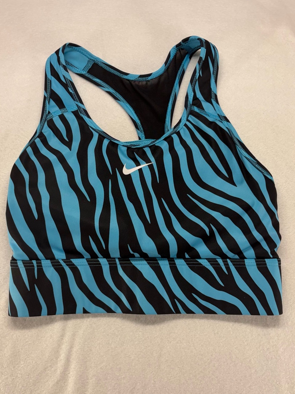 Nike Dri-fit Blue Zebra Print Sports Bra Size Medium